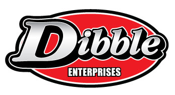 Dibble Enterprises red, black, and white oval logo