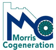 Morris Cogeneration logo with turbine and stylized factory