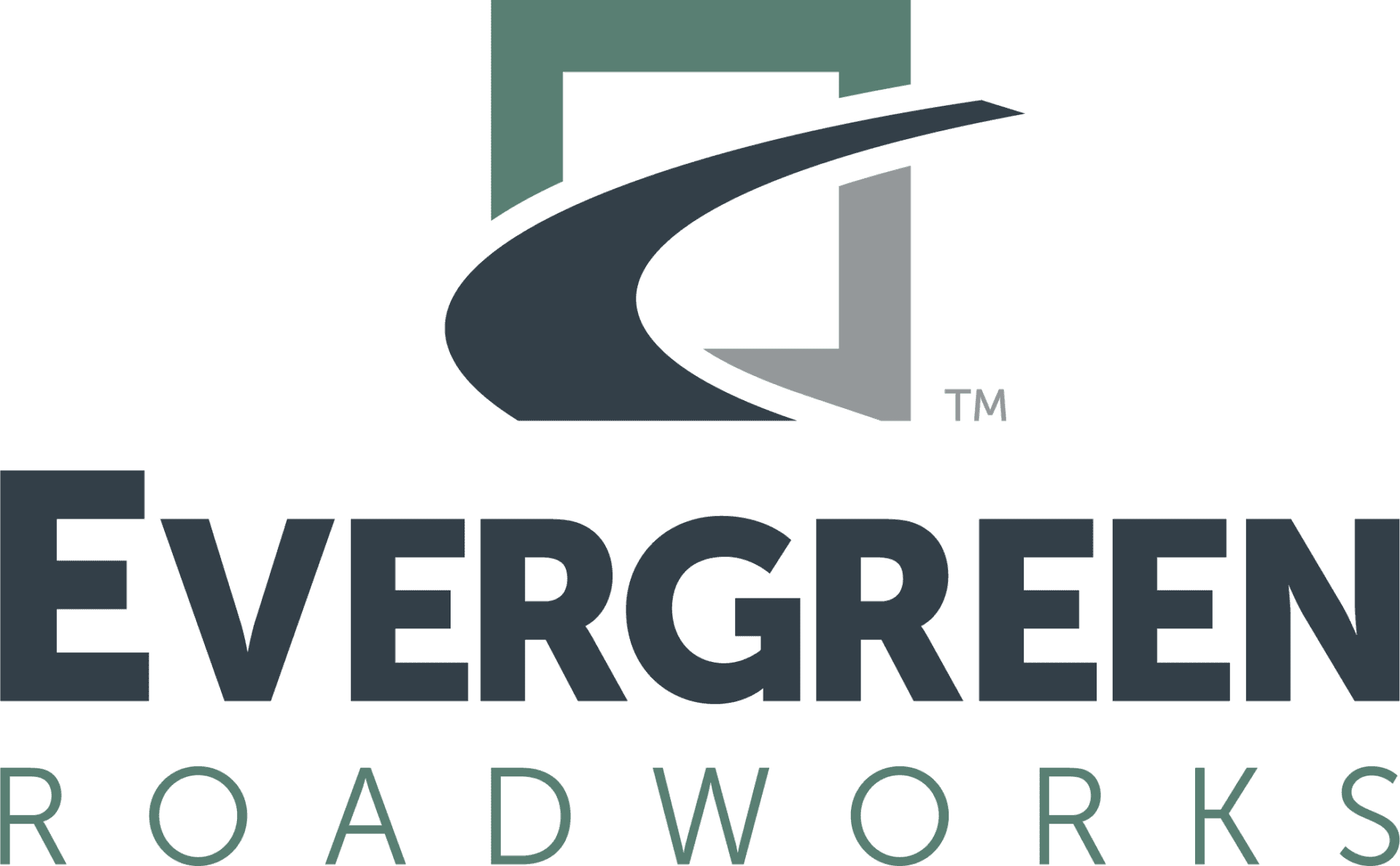 Evergreen Roadworks logo with stylized road graphic