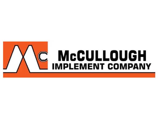 McCullough Implement Company logo with orange background.