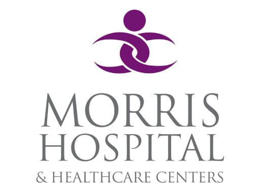 Morris Hospital logo with abstract design